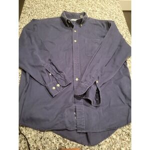 Vtg County Seat Jeanswear Mens L Blue Cotton Button Down L Sleeve Casual‎ Shirt